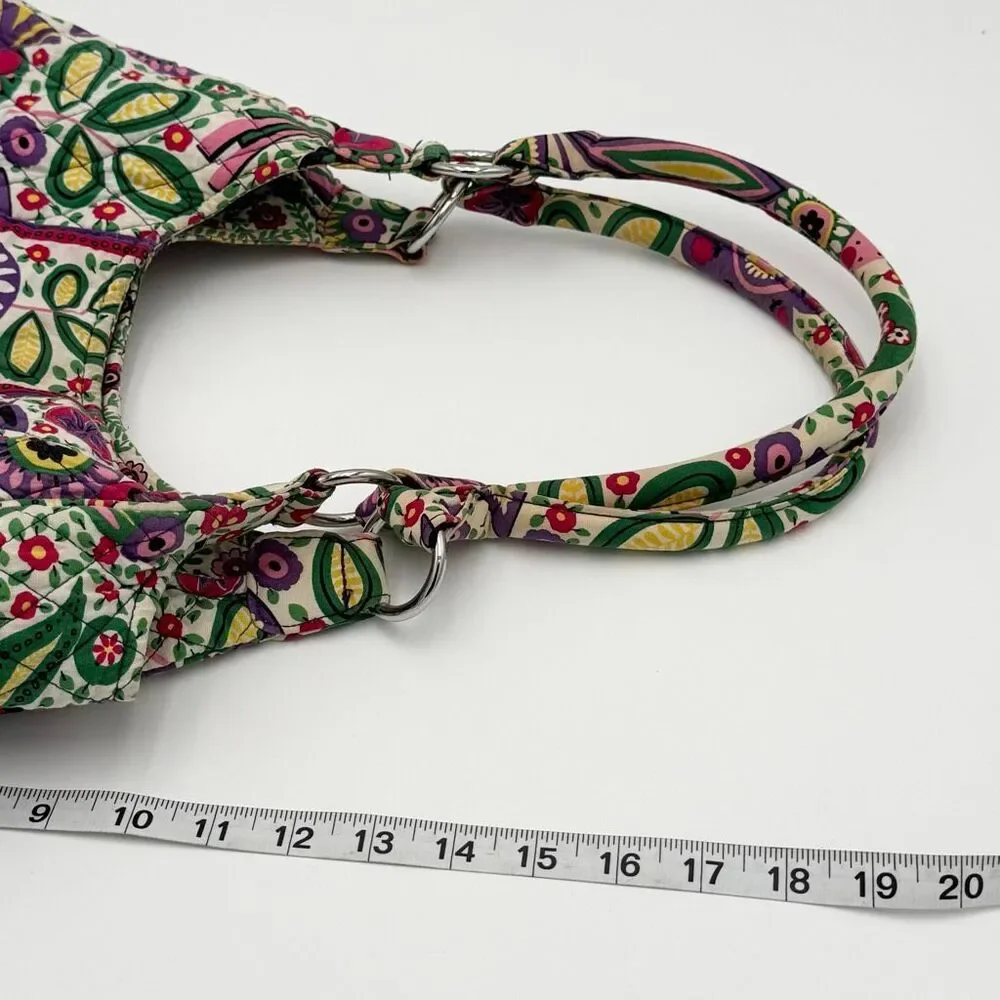Vera Bradley Viva La Vera Purple Floral Print Quilted Tote Hobo Bag